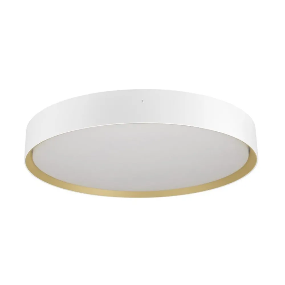 Loftlamper|Loftlamper ^ SLV LED-loftlampe Decona, Ø 42 cm, hvid/guldfarvet, metal