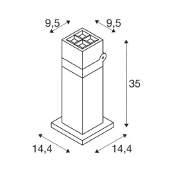 SLV Sokkellamper > LED-sokkellampe S-Cube 35, antracit, aluminium, højde 35 cm