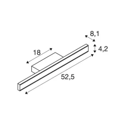 SLV Væg- Og Spejllamper > LED-væglampe til badeværelset One Linear, 52 cm, hvid, metal, CCT