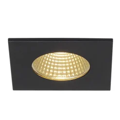 Indbygningsspots|Spotlights ^ SLV Patta-I LED-indbygningslampe kantet, mat sort