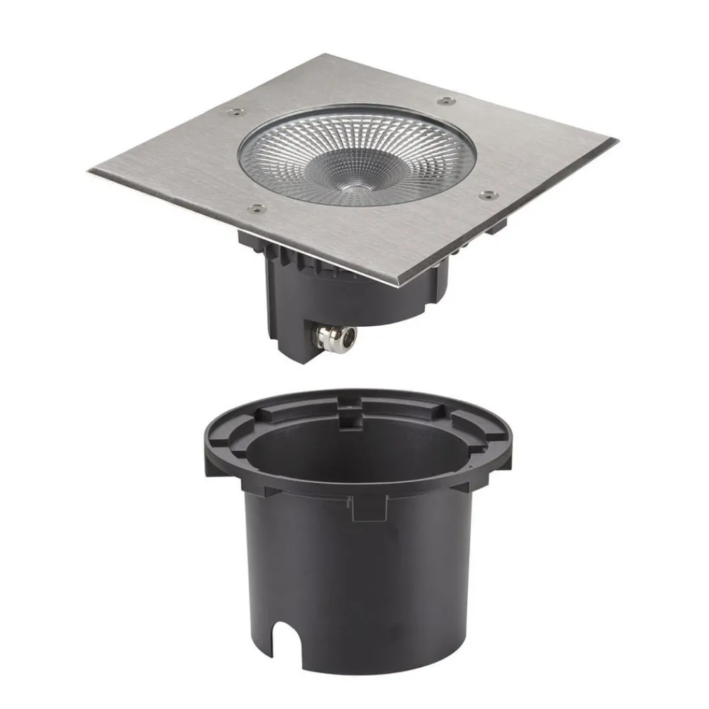 Nedgravet Udebelysning|Udendørs Spot ^ SLV Rocci 200 LED indbygget gulvlampe firkantet 20 cm
