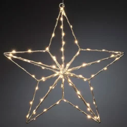Julepynt|Julestjerner ^ Konstsmide Christmas Sølvstjerne LED-dekorationslampe 37x36 cm