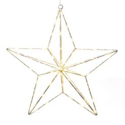Julepynt|Julestjerner ^ Konstsmide Christmas Sølvstjerne LED-dekorationslampe 37x36 cm