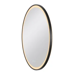 SLV Møbel Og Interiør > Trukko LED-vægspejl IP44 CCT sort Ø 80cm
