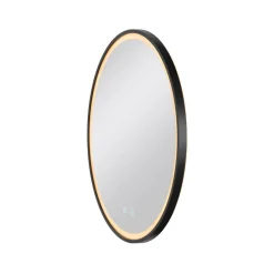 SLV Møbel Og Interiør > Trukko LED-vægspejl IP44 CCT sort Ø 61cm