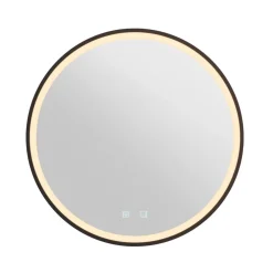 SLV Møbel Og Interiør > Trukko LED-vægspejl IP44 CCT sort Ø 61cm