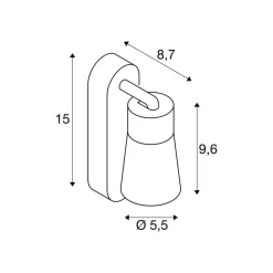 Væglamper ^ SLV væglampe Puri 2.0 Cone, hvid, bredde 15 cm, metal