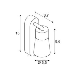 SLV Væglamper > væglampe Puri 2.0 Cone, sort/guldfarvet, 15 cm