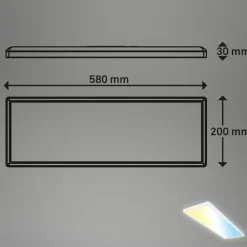 Arbejdsrum/Kontor ^ Briloner Smart LED loftlampe Tava, 58x20 cm, CCT, dæmpbar