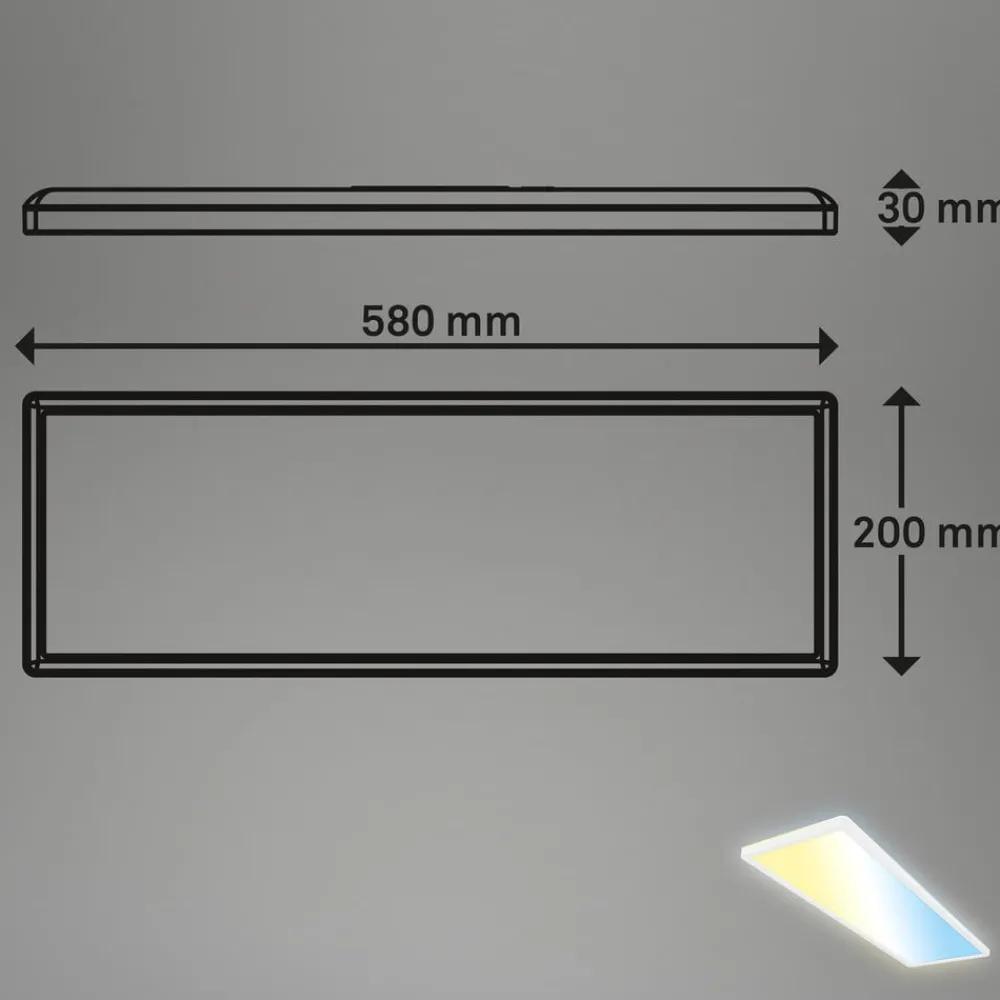 Arbejdsrum/Kontor ^ Briloner Smart LED loftlampe Tava, 58x20 cm, CCT, dæmpbar