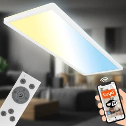 Arbejdsrum/Kontor ^ Briloner Smart LED loftlampe Tava, 58x20 cm, CCT, dæmpbar
