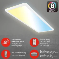 Arbejdsrum/Kontor ^ Briloner Smart LED loftlampe Tava, 58x20 cm, CCT, dæmpbar