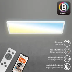 Arbejdsrum/Kontor ^ Briloner Smart LED loftlampe Tava, 58x20 cm, CCT, dæmpbar