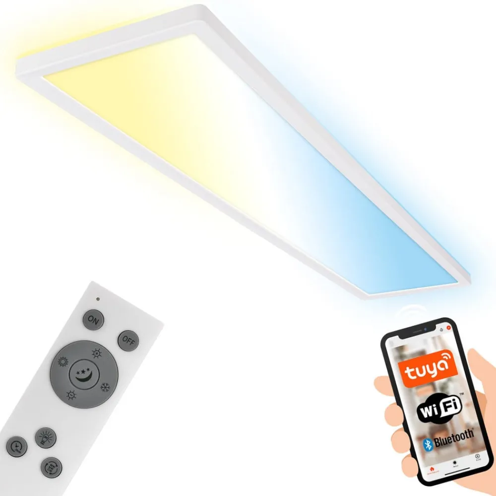 Briloner Arbejdsrum/Kontor > Smart LED loftlampe Tava, 98x20 cm, CCT, dæmpbar