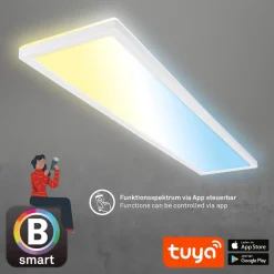Briloner Arbejdsrum/Kontor > Smart LED loftlampe Tava, 98x20 cm, CCT, dæmpbar