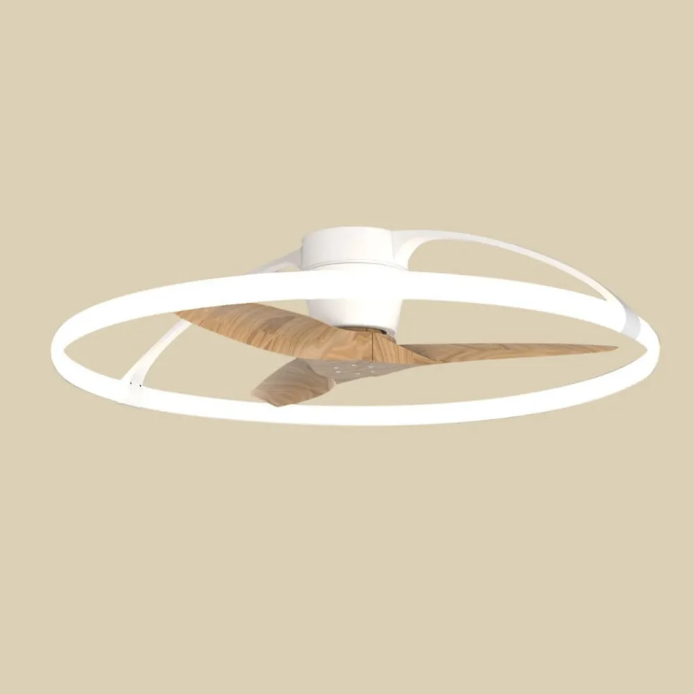 Mantra Iluminación Loftventilatorer > Smart LED-loftventilator Nepal, hvid/bøg, DC, støjsvag