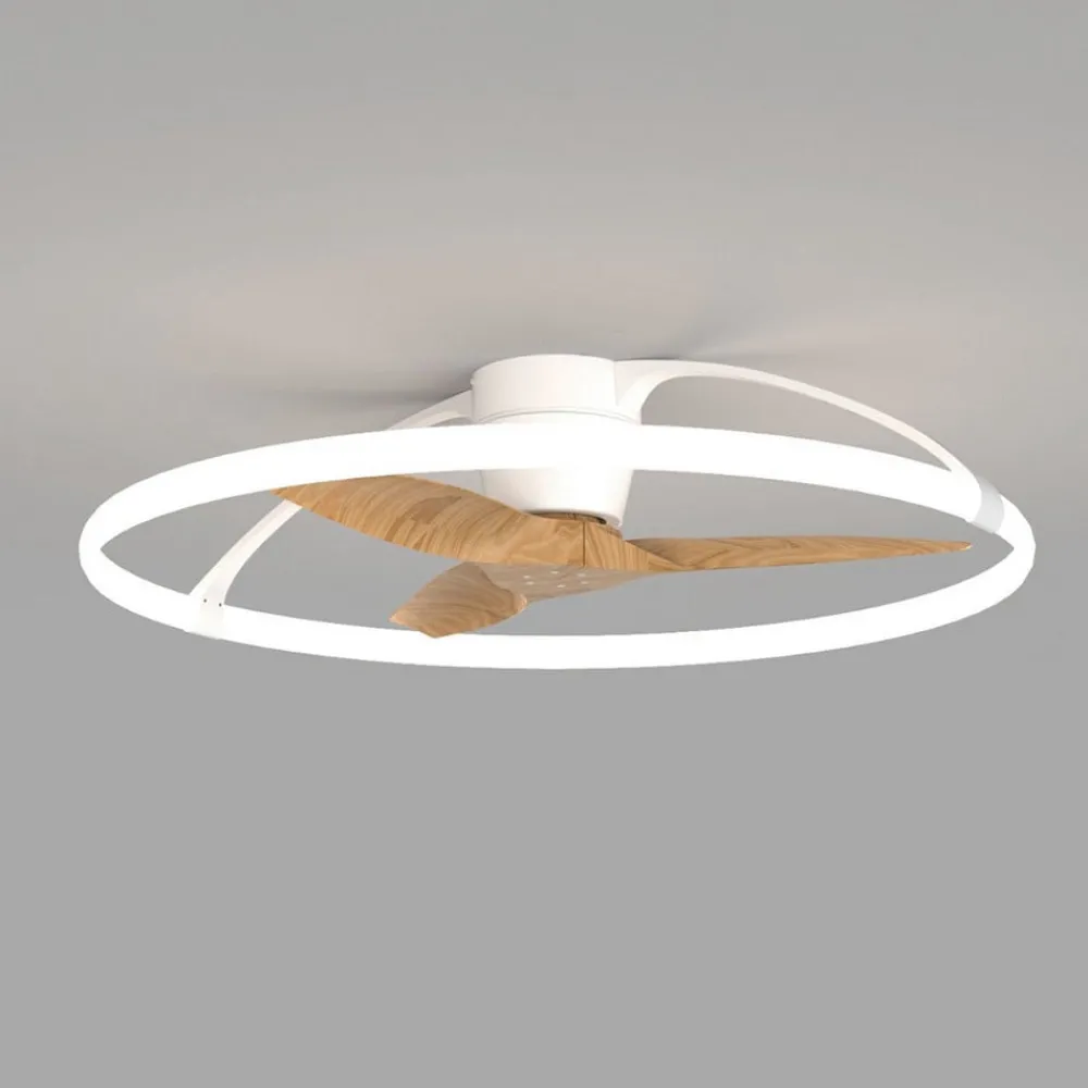 Mantra Iluminación Loftventilatorer > Smart LED-loftventilator Nepal, hvid/bøg, DC, støjsvag