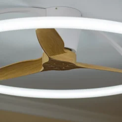 Mantra Iluminación Loftventilatorer > Smart LED-loftventilator Nepal, hvid/bøg, DC, støjsvag