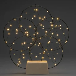 Konstsmide Christmas Julepynt > 5 små ringe LED-dekorationslampe, med træfod