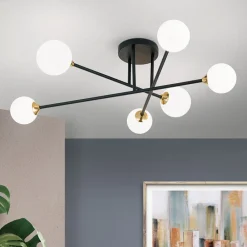 ORION Loftlamper > Snowwhite loftlampe med stænger, 6 lyskilder, sort