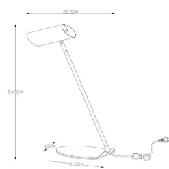 Arbejdsrum/Kontor|Bordlamper ^ Lucide Sofistikeret skrivebordslampe Hester, sort