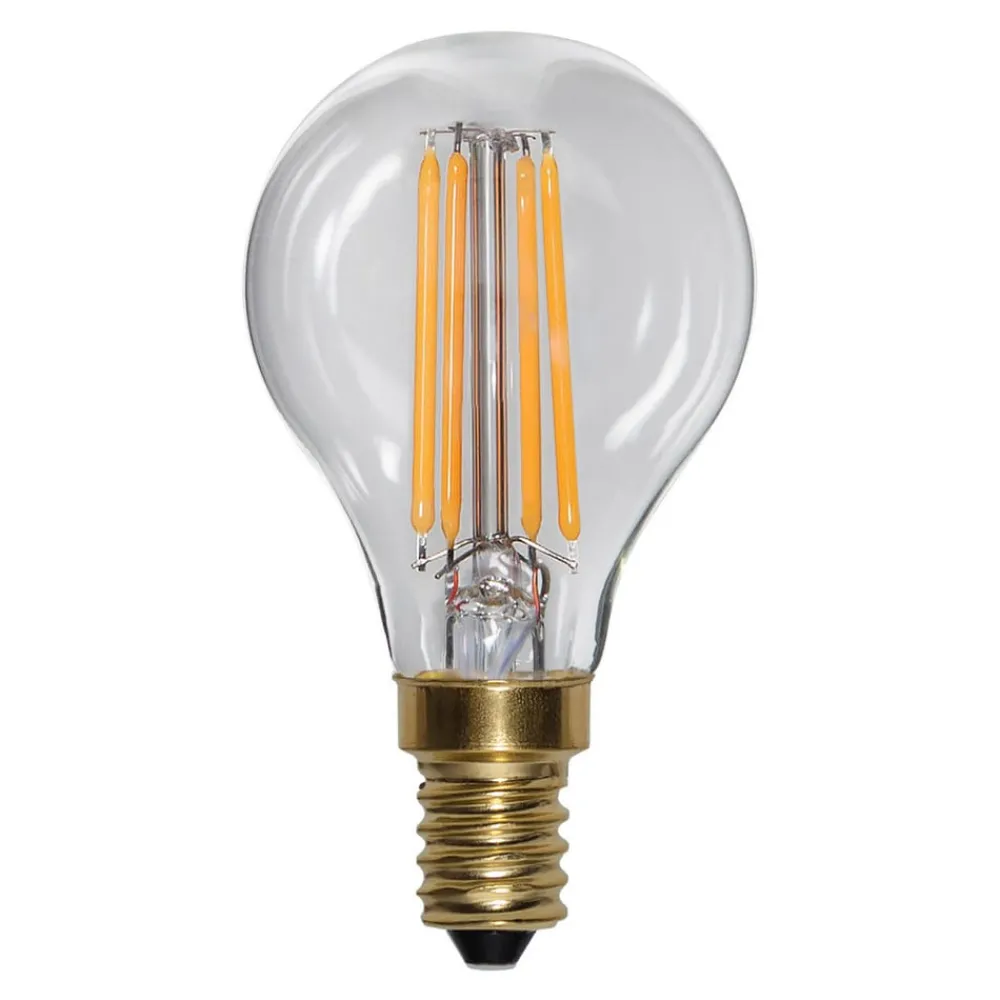 Dæmpbar Led-Pære|Filament Pære ^ STAR TRADING Soft Glow LED-pære E14 4 W 2.100 K dæmpes i 3 trin