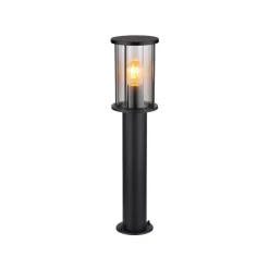 Sokkellamper ^ Globo Sokkellampe Gracey, højde 60 cm, sort, stål, IP54