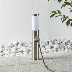 Brilliant Sokkellamper > Sokkellampe i stål Chorus med stikkontakt, 50 cm