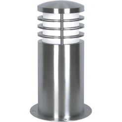 Sokkellamper ^ Elstead Sokkellampe Sandbanks, stål, 24 cm høj, E27, IP44