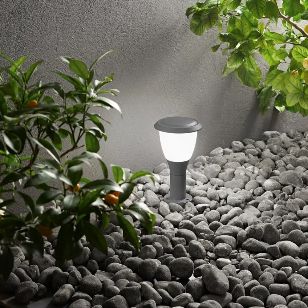 Fabas Luce Sokkellamper > Sokkellampe Thiago, 30 cm, mørkegrå, metal, E27, IP65
