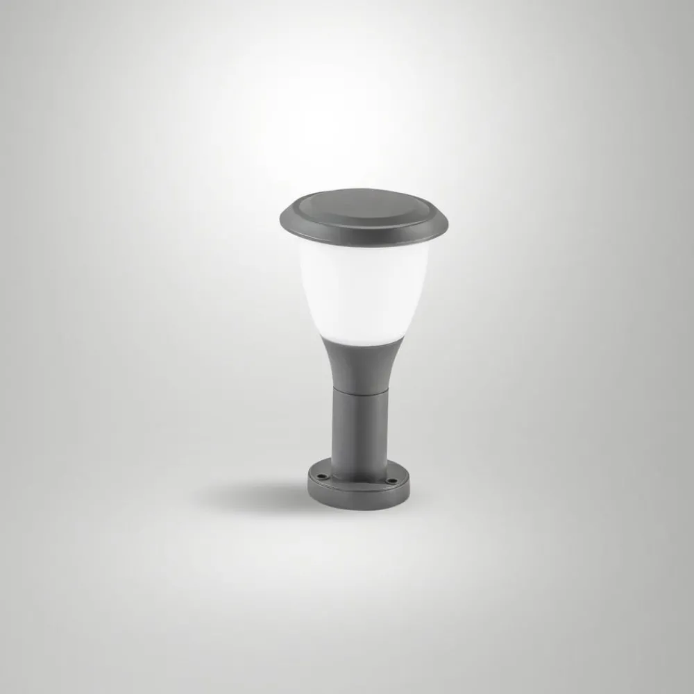 Fabas Luce Sokkellamper > Sokkellampe Thiago, 30 cm, mørkegrå, metal, E27, IP65
