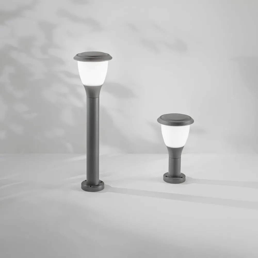Fabas Luce Sokkellamper > Sokkellampe Thiago, 30 cm, mørkegrå, metal, E27, IP65