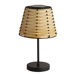 Searchlight Solcellelamper > Solar-LED-bordlampe Dalisay, brun, rattan, 31 cm, IP44