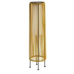 Searchlight Solcellelamper > Solar-LED-gulvlampe Livay, okker, rattan, 68 cm, IP44