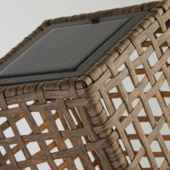 Searchlight Solcellelamper > Solar-LED-terrasselampe Marcjanna, brun, rattan, 47 cm
