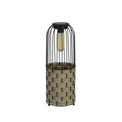 Solcellelamper ^ Searchlight Solar-LED-terrasselampe Tahoa, 35 cm, grå, rattan, IP44