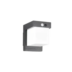 Væglampe Med Sensor ^ Reality Leuchten Solar-væglampe Colombo, sort mat, højde 14 cm, sensor