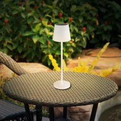 Solcellelamper ^ Globo 36637 solcelle-bordlampe, IP44, hvid