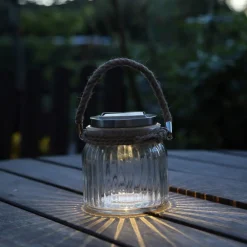 STAR TRADING Dekorationsbelysning|Solcellelamper > Solcelledrevet LED bordlampe Jar i glas
