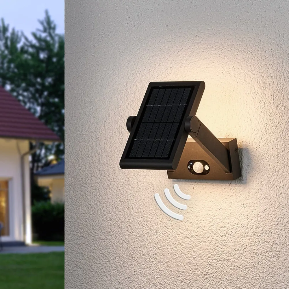 Solcelle Lampe Med Sensor|Væglampe Med Sensor ^ Lucande Solcelledrevet LED-udendørsvæglampe Valerian
