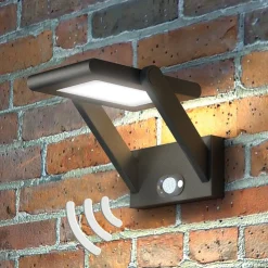 Solcelle Lampe Med Sensor|Væglampe Med Sensor ^ Lucande Solcelledrevet LED-udendørsvæglampe Valerian
