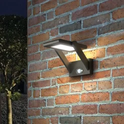 Solcelle Lampe Med Sensor|Væglampe Med Sensor ^ Lucande Solcelledrevet LED-udendørsvæglampe Valerian