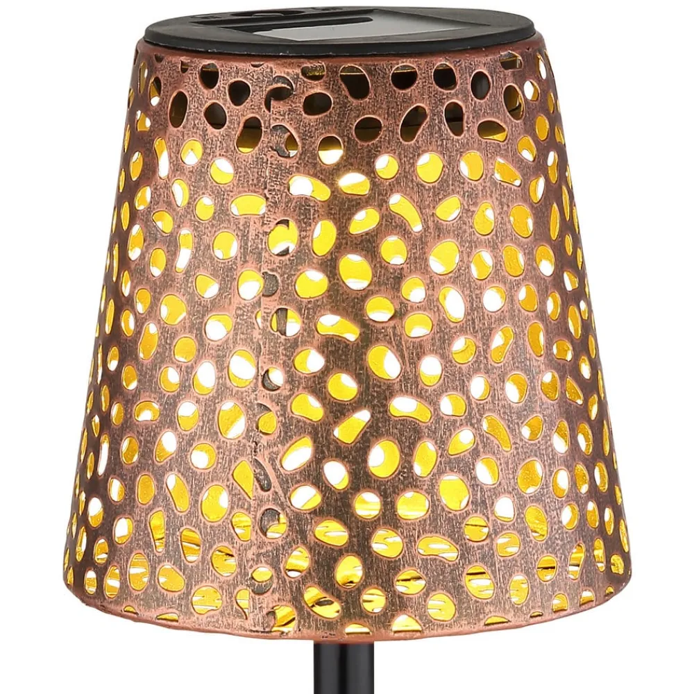 Solcellelamper|Udendørs Spot ^ Globo 36562 solcelle-lampe med jordspyd, IP44, kobber