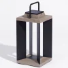 Les Jardins Dekorationsbelysning|Solcellelamper > Solcellelanterne Teckalu, aluminium sort, 45,5 cm
