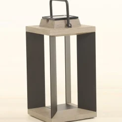 Les Jardins Dekorationsbelysning|Solcellelamper > Solcellelanterne Teckalu, aluminium sort, 45,5 cm