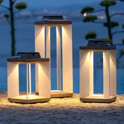 Les Jardins Solcelle Lampe Med Sensor|Solcellelamper > Solcellelanterne Teckalu, Duratek/hvid, 36,5 cm