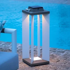 Les Jardins Solcelle Lampe Med Sensor|Solcellelamper > Solcellelanterne Teckalu, Duratek/hvid, 65,5 cm
