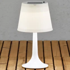 Konstsmide Dekorationsbelysning|Terrassebelysning > Soldreven LED bordlampe Assisi Sitra, i hvid