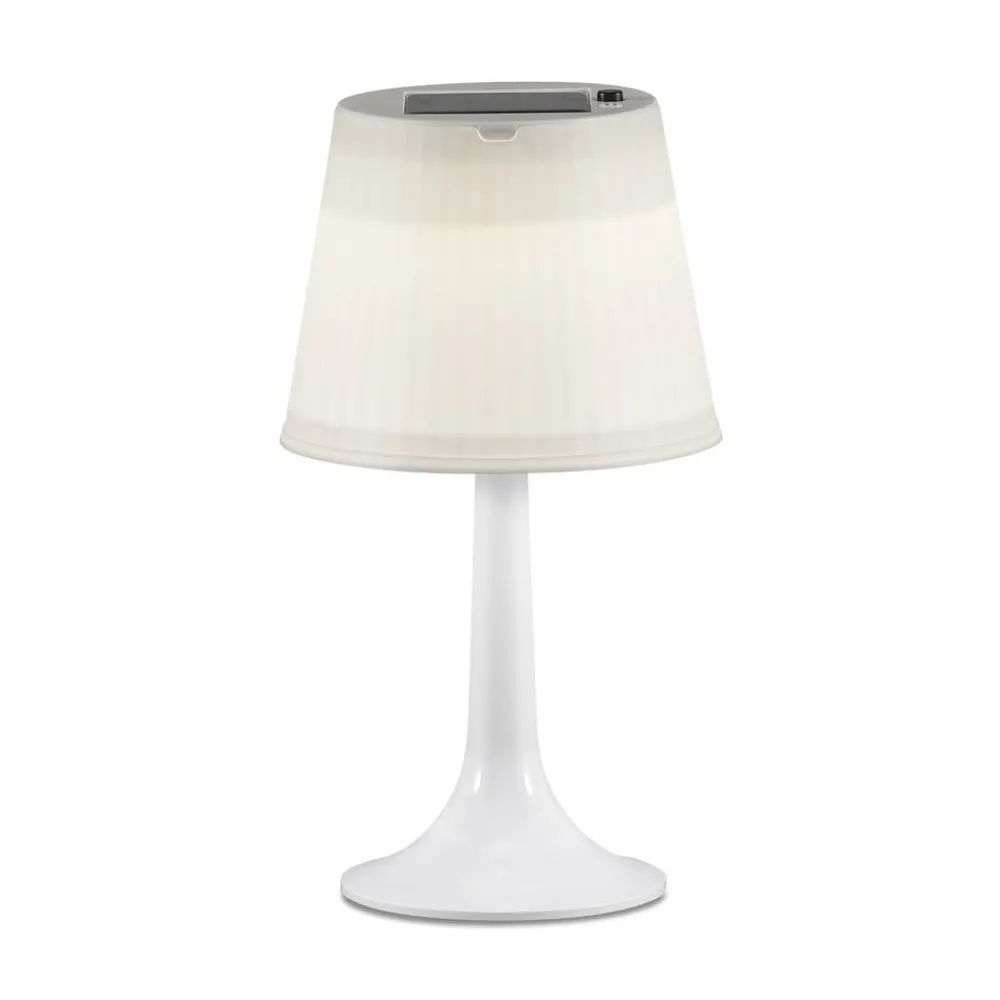 Konstsmide Dekorationsbelysning|Terrassebelysning > Soldreven LED bordlampe Assisi Sitra, i hvid