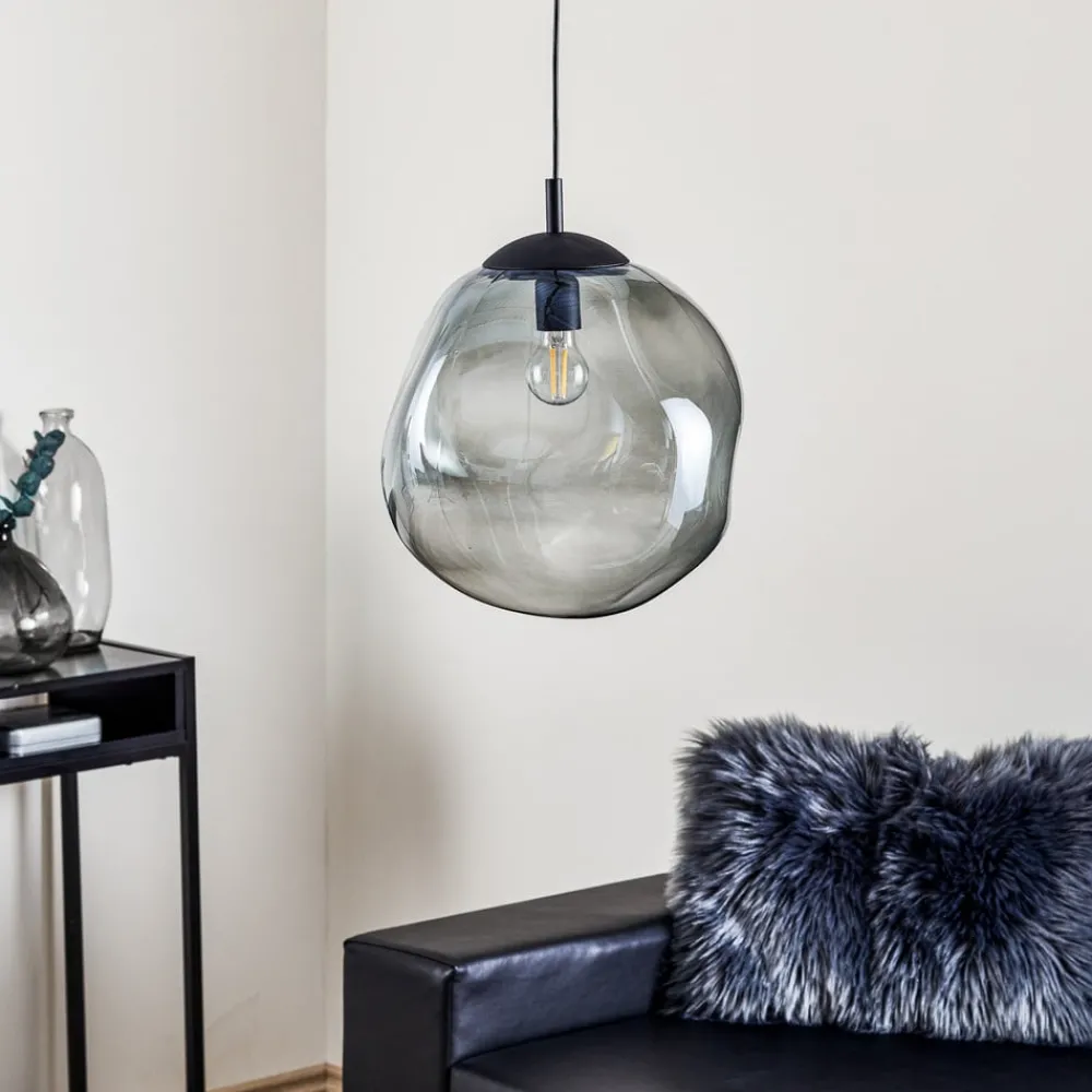 TK Lighting Pendellamper|Pendellamper > Sol glaspendel, Ø 35cm, sort/røggrå